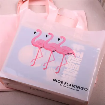 Flamingo 10 adet/grup 29*35cm Lüks Plastik Paket Torbaları ile yüksek yoğunluklu Polietilen Çevre Dostu Büyük Mevcut Ambalaj