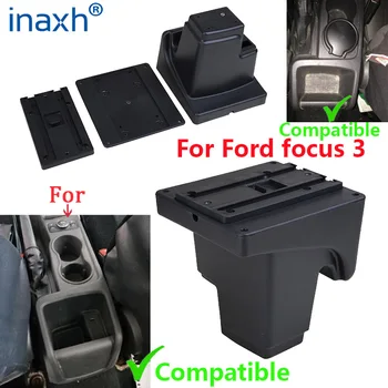 Ford focus 3 için Kol Dayama kutusu İç detaylar Araba aksesuarları Güçlendirme parçaları Ford Focus III İçin Araba Kol Dayama Merkezi saklama kutusu