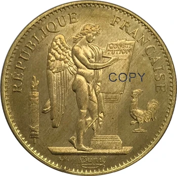 Fransa 1878 Fransa 50 Frank Altın sikke Pirinç Koleksiyon Kopya Para