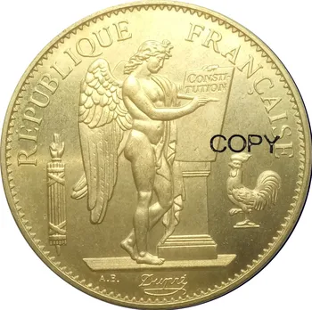 Fransa Altın sikke 100 Frank Şanslı Melek 1882 A Paris Pirinç Metal Kopya Paraları