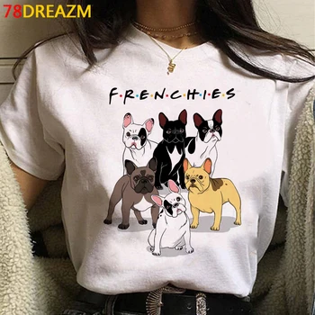 Fransız Bulldog en tees yaz üst femme beyaz t shirt kawaii 2021 en tees streetwear harajuku