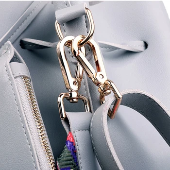 Fsıslover Moda Kadın Kova Çanta Kız Çanta Kızlar için PU Deri Kadın postacı çantası Renkli Kayış Çanta Damla Alışveriş
