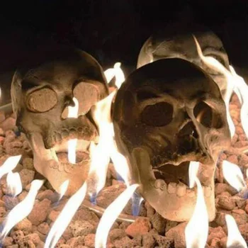Gerçekçi Kafatası Heykel İnce İşçilik Parti Cadılar Bayramı Taşınabilir Mini Yanmaz Kil Süs Kafatası Heykel Dekorasyon