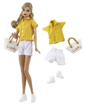 Giyim seti / üst + kısa + çanta + ayakkabı / 30cm oyuncak bebek giysileri sonbahar giyim kıyafet 1/6 Xinyi FR ST barbie bebek / kız hediye