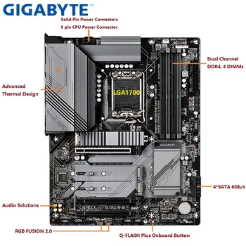 GİGABYTE B660 OYUN X DDR4 Anakart Intel B660 12th LGA 1700 ATX PCIe 4.0 M. 2 DDR4 128GB Destek Boost OYUN Anakart yeni