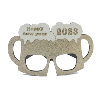 Glitter Mutlu Yeni Yıl Gözlükleri 2023 Yeni Yıl Gözlükleri Maskeli Parti gözlükleri
