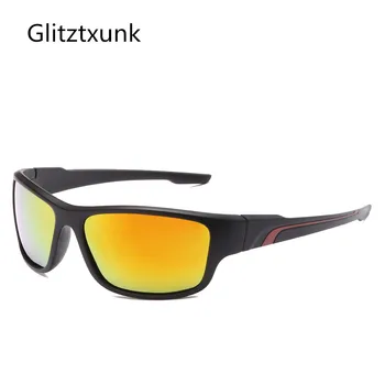 Glitztxunk Polarize Güneş Gözlüğü Erkekler Marka Tasarımcısı 2020 Moda Kare güneş gözlüğü Erkek Vintage Spor Sürüş UV400 Oculos