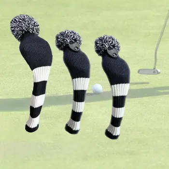 Golf Kulübü Başörtüsü Sürücü Fairway Hibrid Örme Çorap Ahşap golf sopası kılıfı