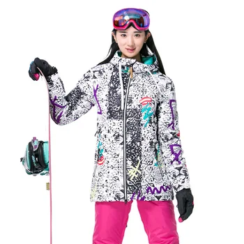 GS Renkli Parlayan Kadın Kar Takım Elbise Giymek kızın kayak ceketleri Snowboard Giyim 10 K Su Geçirmez Rüzgar Geçirmez Kış Kostümleri