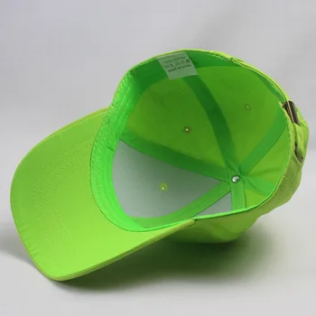 Gösterişli Boş Düz beyzbol şapkası Kireç Yeşil Moda Kadın Erkek 6 Panel Kap Turuncu Spor Şapka Ayarlanabilir