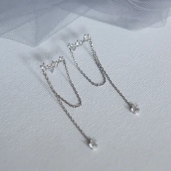 Gümüş Renk Püskül Kristal Yuvarlak Boncuk Charm Bırak Küpe Kadınlar Kızlar İçin Moda düğün takısı eh630