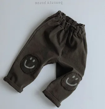 Güney Koreli çocuk giyim 2020 erkek ve kız kış gülen rahat pantolon bebek pantolon sonbahar giysileri çocuklar için