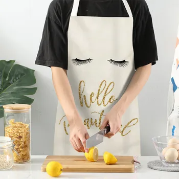 Güzel Kirpik Desen Mutfak Önlüğü Ev Pişirme Pişirme Mektup temizlik Önlükleri Kadınlar için Yetişkin mutfak gereçleri Tabliers