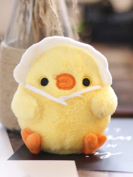 Güzel Sevimli Küçük Sarı Tavuk Kolye peluş oyuncak Bebek Civciv Mini Çanta Kolye Anahtarlık Bebek peluş oyuncak Bebek doğum günü hediyesi