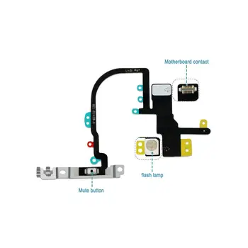 Güç düğmesi Açık / Kapalı Anahtarı flaş ışığı mikrofon Flex kablo iPhone X XR XS Max Ve su geçirmez etiket değiştirme