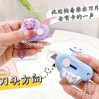 Hello Kitty Kawaii Benim Melody Kuromi Bulut Şekli Yıkım Express Maket Bıçağı Anime Sanrioed Kız Kalp Sevimli Sırt Çantası Kolye