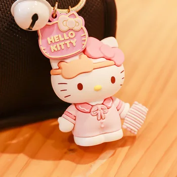 Hello Kitty Sanrio Anahtarlık Kawaii Çizgi film Peluş Bebek Kolye Anahtar Yüzük Sırt çantası Süsler Arkadaşlar için Takı Hediyeler Aksesuarları