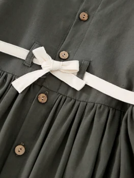 HoneyCherry Yeni Sonbahar İşlemeli Önlükleri Ayrılabilir İki parçalı Elbise Çocuk Prenses Elbise