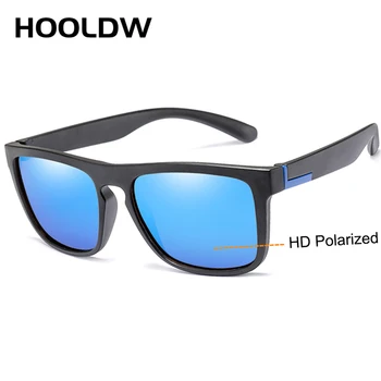 HOOLDW Moda Polarize Güneş Gözlüğü Erkekler Marka Tasarım Kare Esnek güneş gözlüğü Erkek Sürüş Gözlük Gözlük UV400 Gafas De Sol