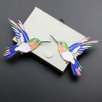 Hummingbird Demir on Yamalar Giyim için Nakış Kuş Aplike DIY Şapka Ceket takım elbise pantalonları Aksesuarları Bez Etiket