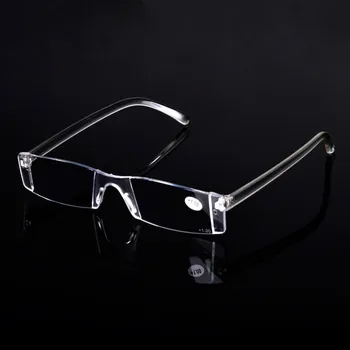 ıboode Erkekler Kadınlar çerçevesiz okuma gözlüğü Klasik Reçine Şeffaf Lens Gözlük Moda Ultralight Taşınabilir Presbiyopi Gözlük