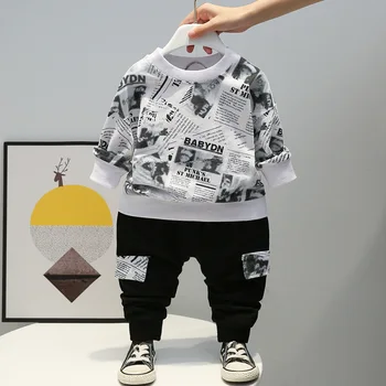 Ilkbahar Sonbahar Çocuk Pamuk giyim setleri Bebek Erkek Kız Elbise Çocuklar Spor T-shirt Pantolon 2 adet / takım Moda Yürümeye Başlayan Eşofman