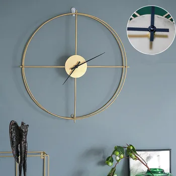 INS İskandinav Tarzı Yuvarlak Metal Çift Katmanlı Altın Siyah duvar saati Sessiz Duvar Saati Modern Tasarım Saatler Ev Dekor Ofis İçin
