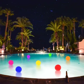 IP68 1/6 takım yüzen havuz ışıkları RGB renk değiştiren led ışık topları su geçirmez sıcak küvet gece Lambası sualtı ışığı oyuncaklar