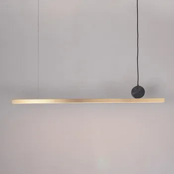 Iskandinav avize yemek odası avizeler lamba uzun masa bar lambası LED modern basit yaratıcı ofis altın şerit lamba