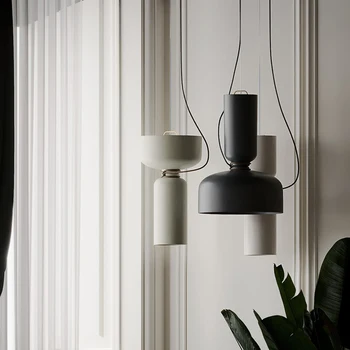 Iskandinav retro kolye ışık Tasarımcısı minimalist E27 kolye ışıkları Yemek Odası İçin LED Oturma Odası çiftlik evi dekor ışık