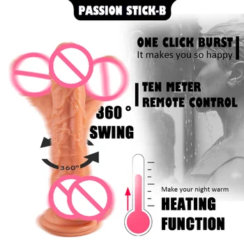 Isıtma Cilt Gerçekçi Yapay Penis vibratörler Kadınlar için Sextoys Masaj Masturbators Dildos klitoral stimülatörü prostat masaj aleti