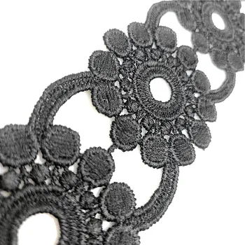 Içi boş Yuvarlak Çiçekler Dikiş Dantel Kumaş 4.5 cm Genişlik DIY Süt İpek İşlemeli Dantel Trim Düğün Dekorasyon Ev Tekstili