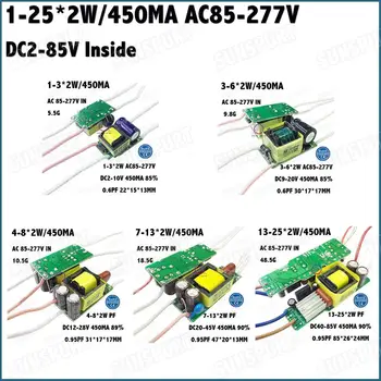 Içinde 1-36 W Izolasyon AC85-277V LED Sürücü 1-3x2W 3-6x2W 4-8x2W 7-13x2W 13-25x2W 450mA DC2-85V Sabit Akım Ücretsiz Kargo