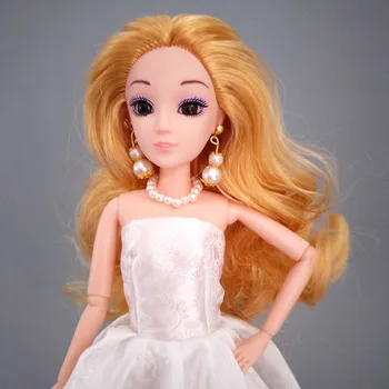 İmitasyon İnci Takı Kolye barbie bebek Moda Dekorasyon İlmek Hairwear Küpe BJD Bebekler İçin 1/6 Bebek Aksesuarları
