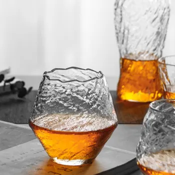 Japon Puslu Hava şarap bardağı Kar Taneleri Düşen Viski Bardağı Çekiç Desen Viski Bardağı XO Brendi içme bardakları Bardağı