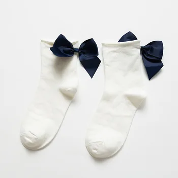 Japon Çorap Kadın papyon Mori Tatlı Kız Lolita Öğrenci Düz Renk Çorap Yeni Moda Yay noel hediyesi Lotus Yaprağı Çorap