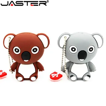 JASTER Hayvan koala pendrive 64GB 16GB 32GB usb flash sürücü kalem sürücü Sevimli U disk USB yaratıcı bellek sopa hediye anahtarlık ile