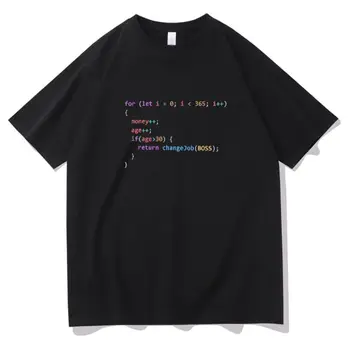Javascript Kodlayıcı Sahte Planı Döngü T-shirt Frontend Arka Uç Nodejs Js Programcı Pamuk Komik Kaliteli Kumaş Giyim