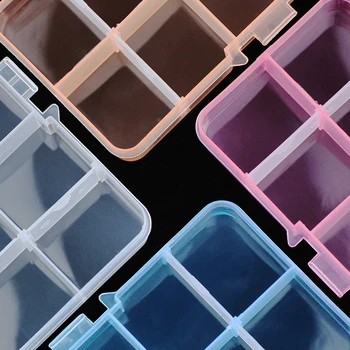 JHNBY Ayarlanabilir 10 Yuvaları Bölmesi plastik mücevher kutusu saklama kutusu Konteyner Organizatör Boncuk Küpe Yüzük Hediye Kutuları