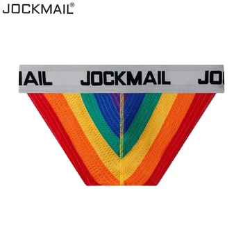 JOCKMAIL erkek Külot Bikini Jockstrap Seksi Erkek İç Çamaşırı Kayma Cueca Eşcinsel Külot Erkek Külot Örgü Kese Alçak Nefes