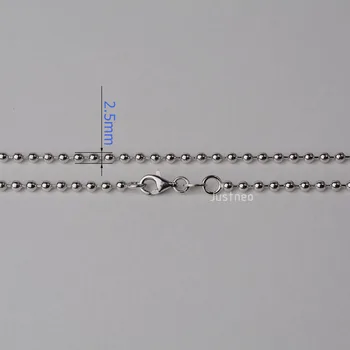JustNeo Katı 925 Ayar Gümüş Top Zincir Kolye 20-28 inç,Temel Zincirler Kolye