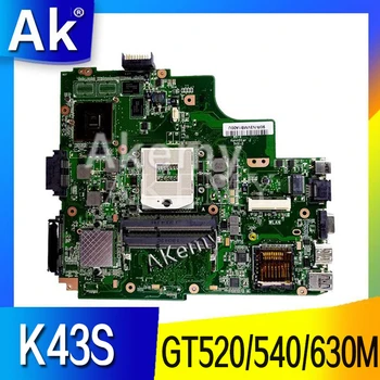 K43S Laptop Anakart W / GT520M GT540M GT630M GPU For ASUS K43SJ K43SV K43SM A43S X43S K43S anakart Anakart HM65