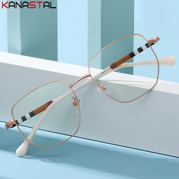 Kadın Anti mavi ışık engelleme gözlük erkek gözlük çerçeveleri Metal CR39Lens reçete gözlük miyopi hipermetrop ReadingGlasses
