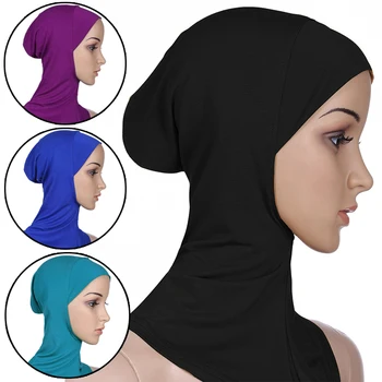 Kadın Bayan Ninja golf sopası kılıfı Pamuk Müslüman Başörtüsü İç Başörtüsü Kapaklar İslam Underscarf Ninja Başörtüsü Eşarp Şapka Kap Kemik Kaput