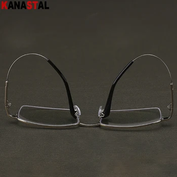 Kadın okuma gözlüğü erkekler mavi ışık Anti yorgunluk okuma gözlükleri Metal ış yarım çerçeve çerçevesiz HD lensler presbiyopik gözlük
