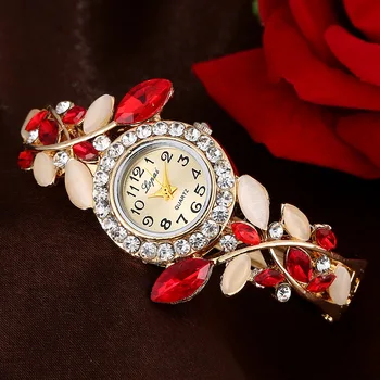 Kadın Saatler Top Marka Lüks Rhinestone Çelik Bilezik Elbiseler Zarif Bayanlar kol saati Kadın Saat Hediyeler Montre Femme