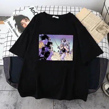 Kadın T Shirt japon animesi Jojo Tuhaf Macera T Shirt Jotaro grafikli tişört Kadın Moda Gevşek Casual Tees Giyim