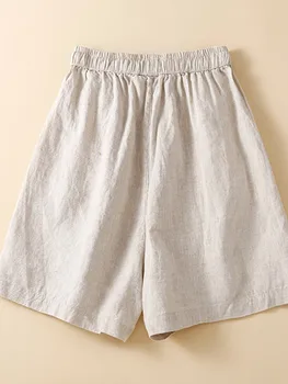 Kadın Yaz Rahat Şort Yeni Varış 2022 Vintage Tarzı Tüm Maç Gevşek Rahat Pamuklu Kadın Yüksek Bel kısa pantolon B1946