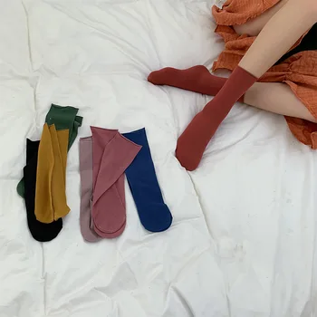 Kadın Çorap 2022 Yeni Moda Sevimli Renk Çorap Kadınlar İçin Pamuk Yumuşak Rahat Kore Tarzı Renkli Slouch Çorap kızlar İçin
