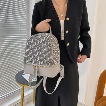 Kadınlar Yüksek kalite deri lüks sırt çantaları moda tasarım tuval Omuz çantaları rahat ışık seyahat Sırt çantası çanta okul çantası